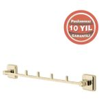 Çelik Banyo Paslanmaz Pirinç Kumru 5’li Askılık Altın Sarı Gold