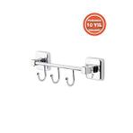 Çelik Banyo Paslanmaz Pirinç Kumru Kancalı 3'lü Banyo Askısı Set Askılık Gümüş