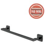 Çelik Banyo Paslanmaz Pirinç Kumru Kare Boru Uzun Havluluk 50CM Mat Siyah