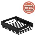 Çelik Banyo Paslanmaz Pirinç Kumru Lama Sabunluk 10X12 Mat Siyah