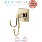 Çelik Banyo Paslanmaz Pirinç Kumru Üçlü Bornozluk Altın Sarı Gold