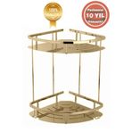 ÇELİK BANYO Paslanmaz Pirinç Marin 2'li 19x19 Cm Şampuanlık Süngerlik Banyo Rafı Altın Gold
