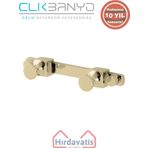 Çelik Banyo Paslanmaz Pirinç Mercan 2’li Bornozluk Altın Sarı Gold