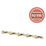 Çelik Banyo Paslanmaz Pirinç Mercan 5’li Askılık Altın Sarı Gold