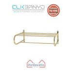 Çelik Banyo Paslanmaz Pirinç Mercan Lamalı Raf Havluluk 50CM Altın Sarı Gold