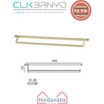 Çelik Banyo Paslanmaz Pirinç Mercan Uzun Havluluk 50CM Altın Sarı Gold
