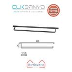 Çelik Banyo Paslanmaz Pirinç Mercan Uzun Havluluk 50CM Mat Siyah
