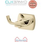 Çelik Banyo Paslanmaz Pirinç Milano 2’li Bornozluk Altın Sarı Gold