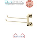 Çelik Banyo Paslanmaz Pirinç Milano 2’li Döner Havluluk Altın Sarı Gold