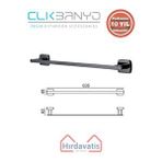 Çelik Banyo Paslanmaz Pirinç Milano Uzun Havluluk 60CM Mat Siyah