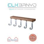 Çelik Banyo Paslanmaz Pirinç Selvi 5’li Askılık Gri