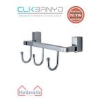 Çelik Banyo Paslanmaz Pirinç Swwor 3’lü Askılık Gri