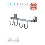 Çelik Banyo Paslanmaz Pirinç Swwor 4’lü Askılık Gri