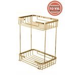 ÇELİK BANYO Paslanmaz Pirinç Taci 22x15cm Şampuanlık Köşe Süngerlik (altın Gold)