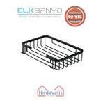 Çelik Banyo Paslanmaz Pirinç Taci Tekli Süngerlik 22X15cm Sabunluk Şampuanlık Ve Köşe Süngerlik Mat Siyah