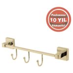 Çelik Banyo Paslanmaz Pirinç Tamay 3’lü Askılık Altın Sarı Gold