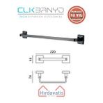 Çelik Banyo Paslanmaz Pirinç Tamay Havluluk 20CM Mat Siyah
