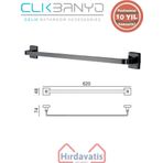 Çelik Banyo Paslanmaz Pirinç Tamay Havluluk 60CM Mat Siyah