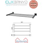 Çelik Banyo Paslanmaz Pirinç Tamay Havluluk Düz 50CM Mat Siyah