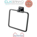 Çelik Banyo Paslanmaz Pirinç Tamay Kare Havluluk Mat Siyah