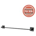 Çelik Banyo Paslanmaz Pirinç Tamay Uzun Havluluk 50CM Mat Siyah
