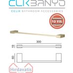 Çelik Banyo Paslanmaz Pirinç Titanik 30 Cm Uzun Havluluk Altın Sarı Gold