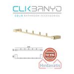 Çelik Banyo Paslanmaz Pirinç Titanik Altın Gold 5'li Set Askılık Havlu Askısı Sarı