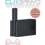 Çelik Banyo Paslanmaz Pirinç Titanik Bornozluk Tekli Havlu Askısı Mat Siyah