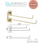 Çelik Banyo Paslanmaz Pirinç Vizyon 2’li Döner Havluluk Altın Sarı Gold