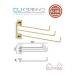 Çelik Banyo Paslanmaz Pirinç Vizyon 3’lü Döner Havluluk Altın Sarı Gold