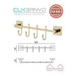 Çelik Banyo Paslanmaz Pirinç Vizyon Çıkmalı 4’Lü Askılık Altın Sarı Gold