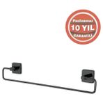 Çelik Banyo Paslanmaz Pirinç Vizyon Uzun Havluluk 45CM Mat Siyah