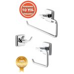 Çelik Banyo Paslanmaz Pirinç Wc Banyo Aksesuar Kumru Havluluk Tuvalet Kağıtlık Askılık 3 'Lü Set