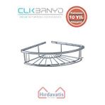 Çelik Banyo Paslanmaz Pirinç Zirve 304 Tekli Lamalı 19x19cm Sabunluk Şampuanlık Ve Köşe Süngerlik Gri