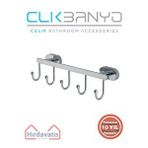 Çelik Banyo Paslanmaz Pirinç Zirve 5’li Askılık Gri