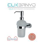Çelik Banyo Paslanmaz Pirinç Zirve Cam Montajlı Sıvı Sabunluk Gri