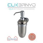 Çelik Banyo Paslanmaz Pirinç Zirve Metal Montajlı Sıvı Sabunluk Gri