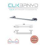 Çelik Banyo Paslanmaz Pirinç Zirve Uzun Havluluk 30cm Gri