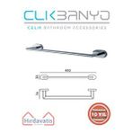 Çelik Banyo Paslanmaz Pirinç Zirve Uzun Havluluk 40cm Gri