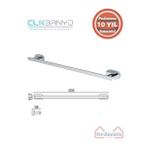 Çelik Banyo Paslanmaz Pirinç Zirve Uzun Havluluk 50cm Gümüş