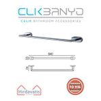 Çelik Banyo Paslanmaz Pirinç Zirve Uzun Havluluk 60cm Gri