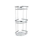 Çelik Banyo Zirve 304 Üçlü 19x19cm Sabunluk Şampuanlık Ve Köşe Süngerlik Gri
