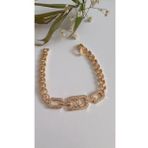 ÇELİK BİLEKLİK MARKA ALTIN KAPLAMA DORİKA 14 AYAR GOLD RENK GARANTİLİ KUYUMCU MODEL 18 CM