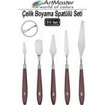 Çelik Boyama Spatülü 5 Li Spatül Resim Ve Heykel Çelik Spatula Esnek Çelik Palet Bıçağı Pasta Spatulası 1 Paket