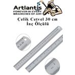 Celik Cetvel 30 Cm Inc Olculu 1 Adet Paslanmaz Celik Metal Cetvel 30 Santimetre