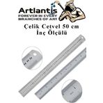 Celik Cetvel 50 Cm Inc Olculu 1 Adet Paslanmaz Celik Metal Cetvel 50 Santimetre