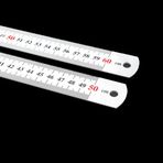 Çelik cetvel 60 cm 24 inç + çelik cetvel 50 cm 20 inç, inç ve cm cinsinden ölçüm skalalı çelik cetvel, asma delikli sağlam metal cetvel