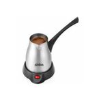 ÇELİK ELEKTRİKLİ CEZVE TÜRK KAHVE MAKİNESİ - 5FİNCAN=400ML KABLOSUZ KULLANIM- 360°DÖNER 700W SCM-29