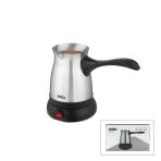 Çelik Elektrikli Cezve Türk Kahve Makinesi - 6Fincan=500Ml 360° Kablosuz Kullanım Katlanır Kulp Scm-9038 (5250)