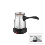 Çelik Elektrikli Cezve Türk Kahve Makinesi - 6Fincan=500Ml 360° Kablosuz Kullanım Katlanır Kulp Scm-9038 (5365)